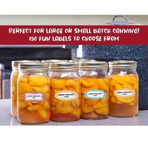 C... MESS Dissolvable Canning Labels for Jars - - 1x2.25 in. 150 Labels 🏷